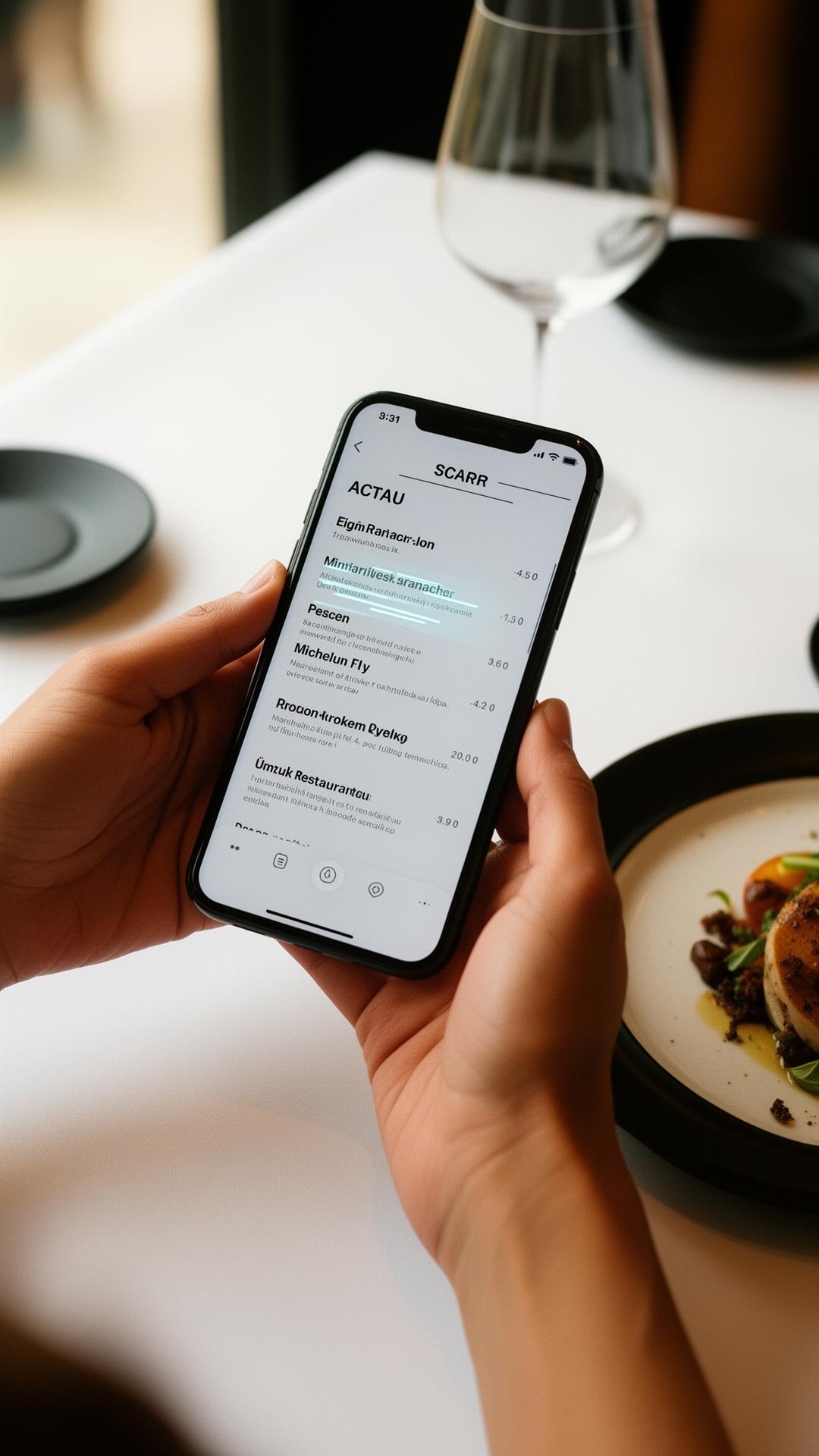Traveler reading a menu